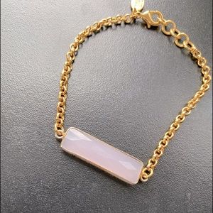 Beaucoup Designs Rose quartz gold chain bracelet